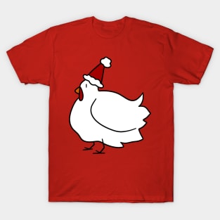 Santa Hat Chicken T-Shirt